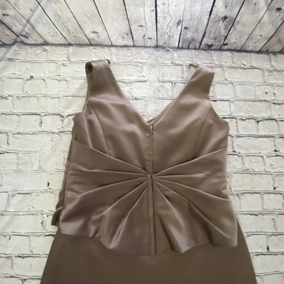 2 Piece Mori Lee Dress Size‎ 24 Taupe Formal A Line Party Bridesmaid Sp Occasion